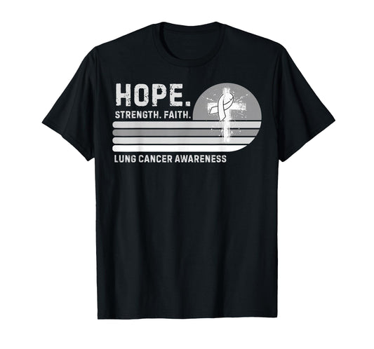 Faith Vintage Lung Cancer Awareness T-Shirt