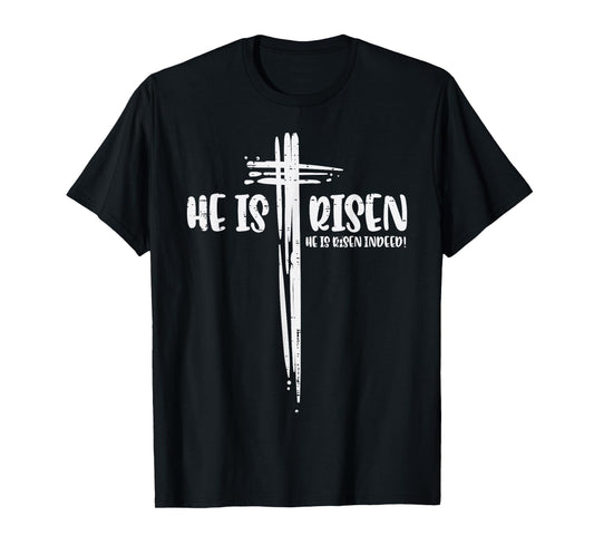Easter Jesus He Is Risen Indeed Religious Christian Women T-Shirt