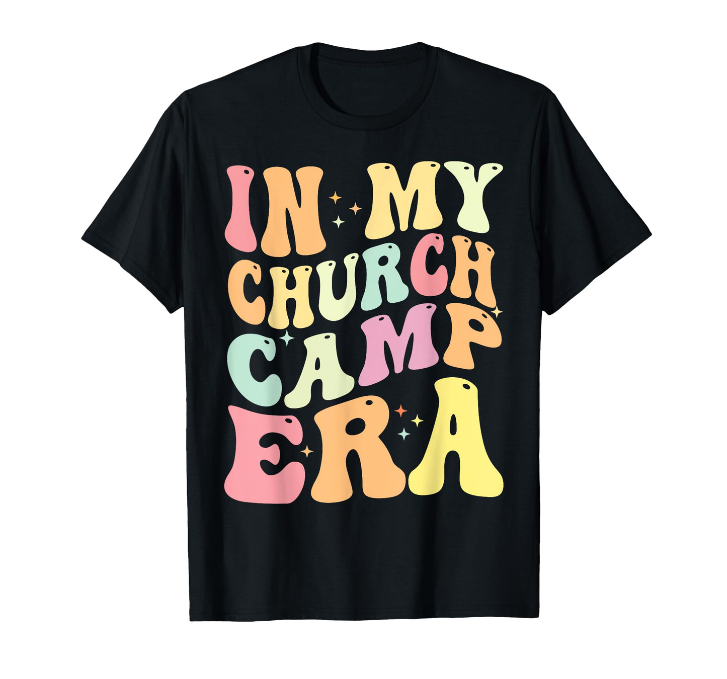 In My Church Camp Era Funny Groovy Summer Camping T-Shirt
