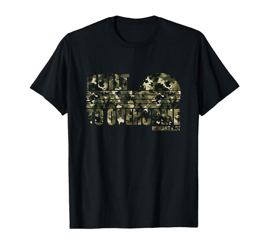 Built to Overcome Camo Christian Workout Men Women Faith Gym T-Shirt