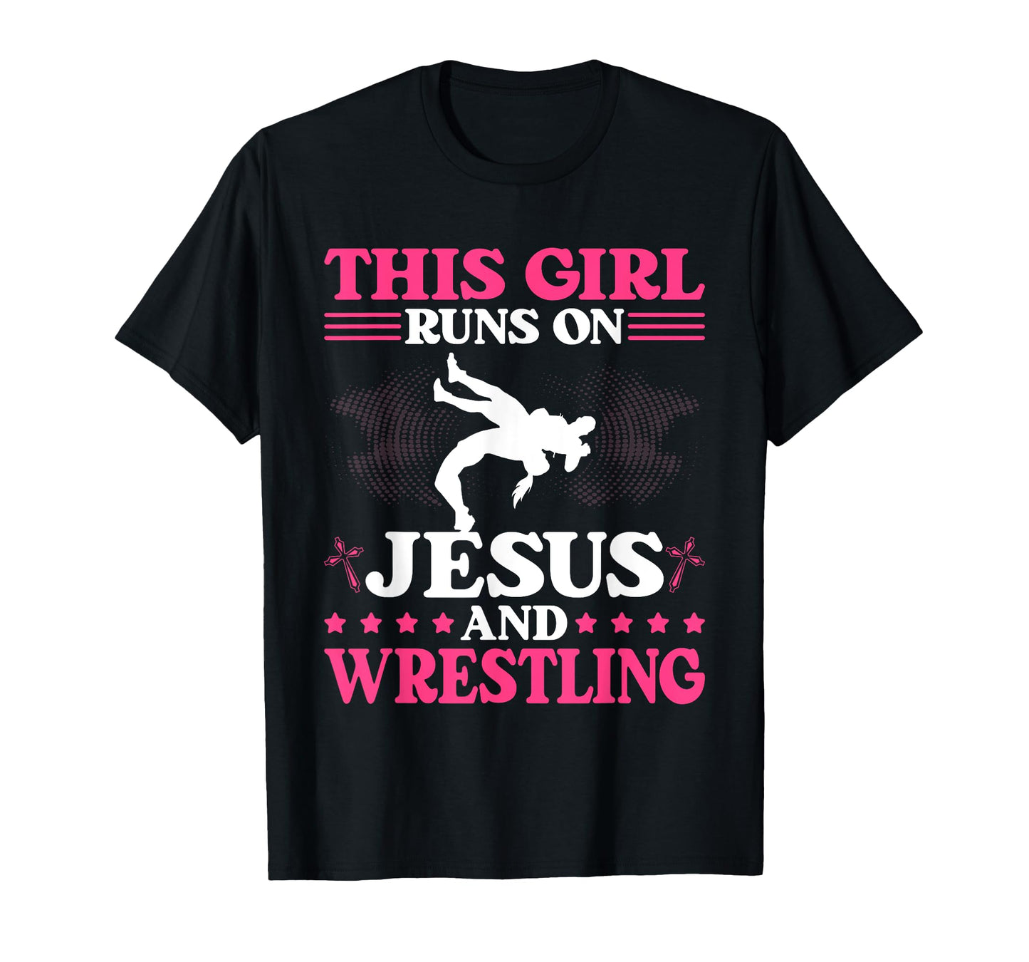 This Girl Runs On Jesus And Wrestling T-Shirt