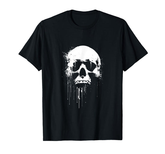 Classic Hard Rock Graffiti Skull - Dripping Paint Graffiti T-Shirt