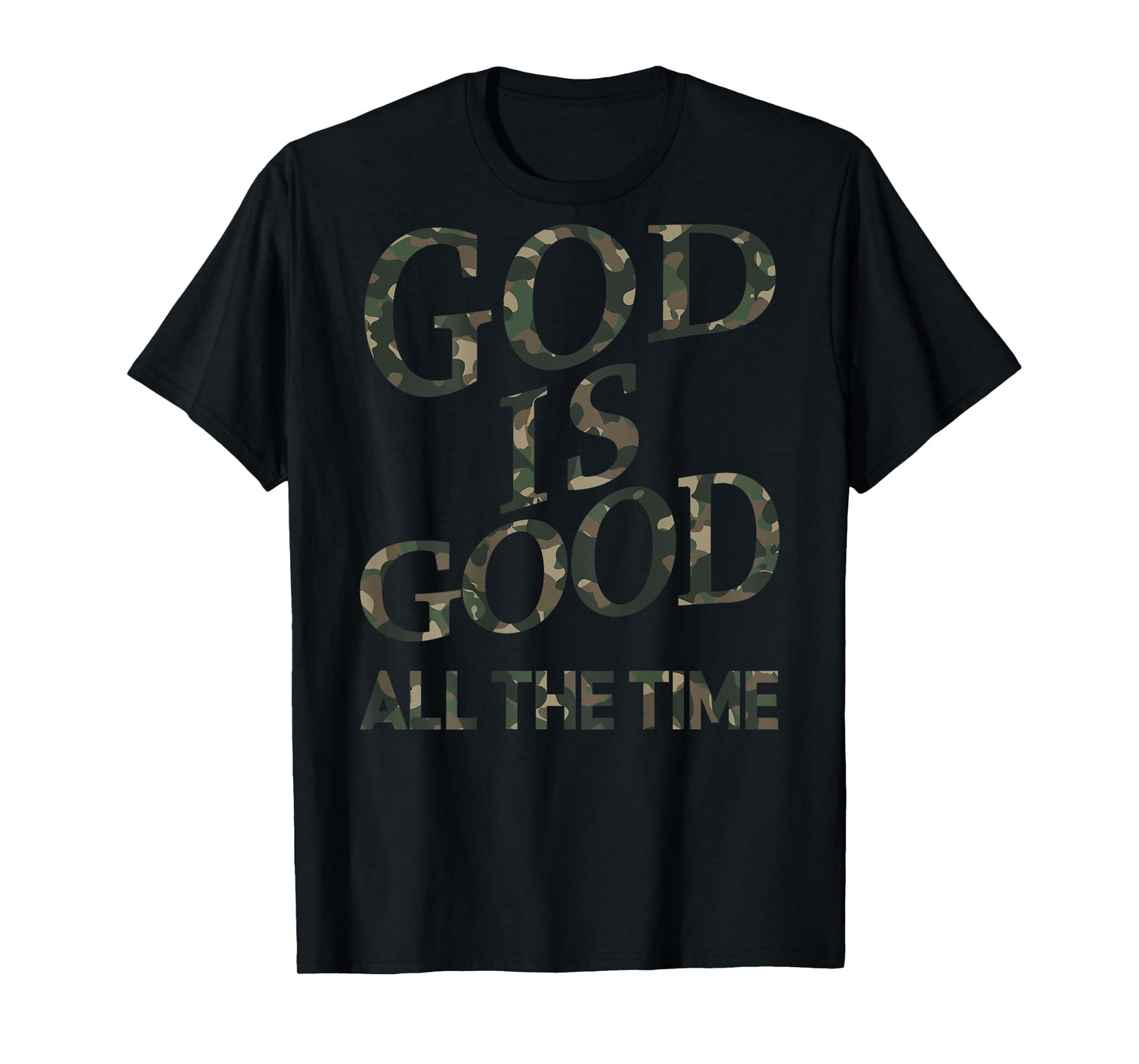 Camo God Is Good White Christian Jesus Men Youth Son Brother T-Shirt