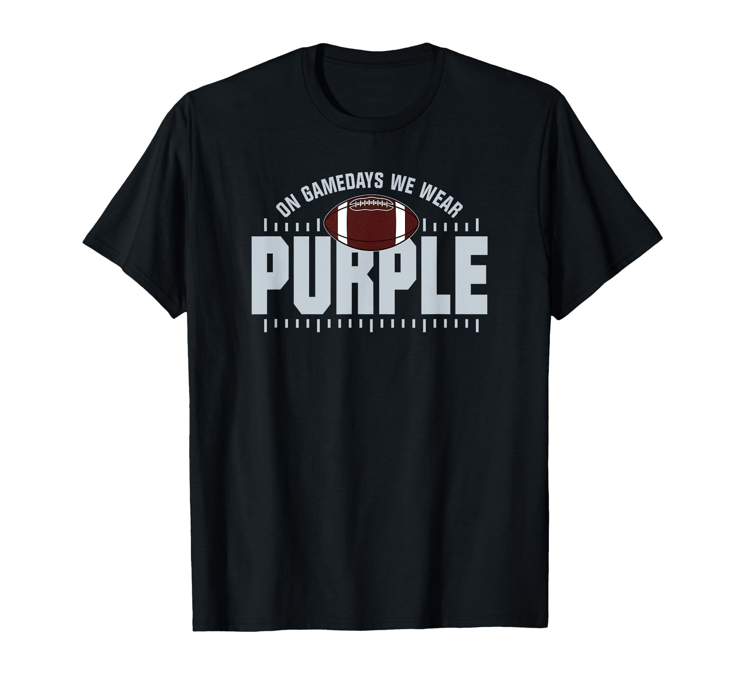 On Gamedays We Wear Purple Silver Lettering T-Shirt