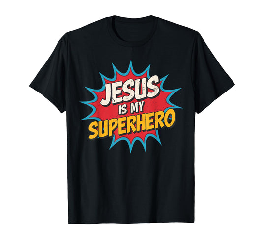 Toddler Jesus is My Superhero Christian God Son Brother Kids T-Shirt