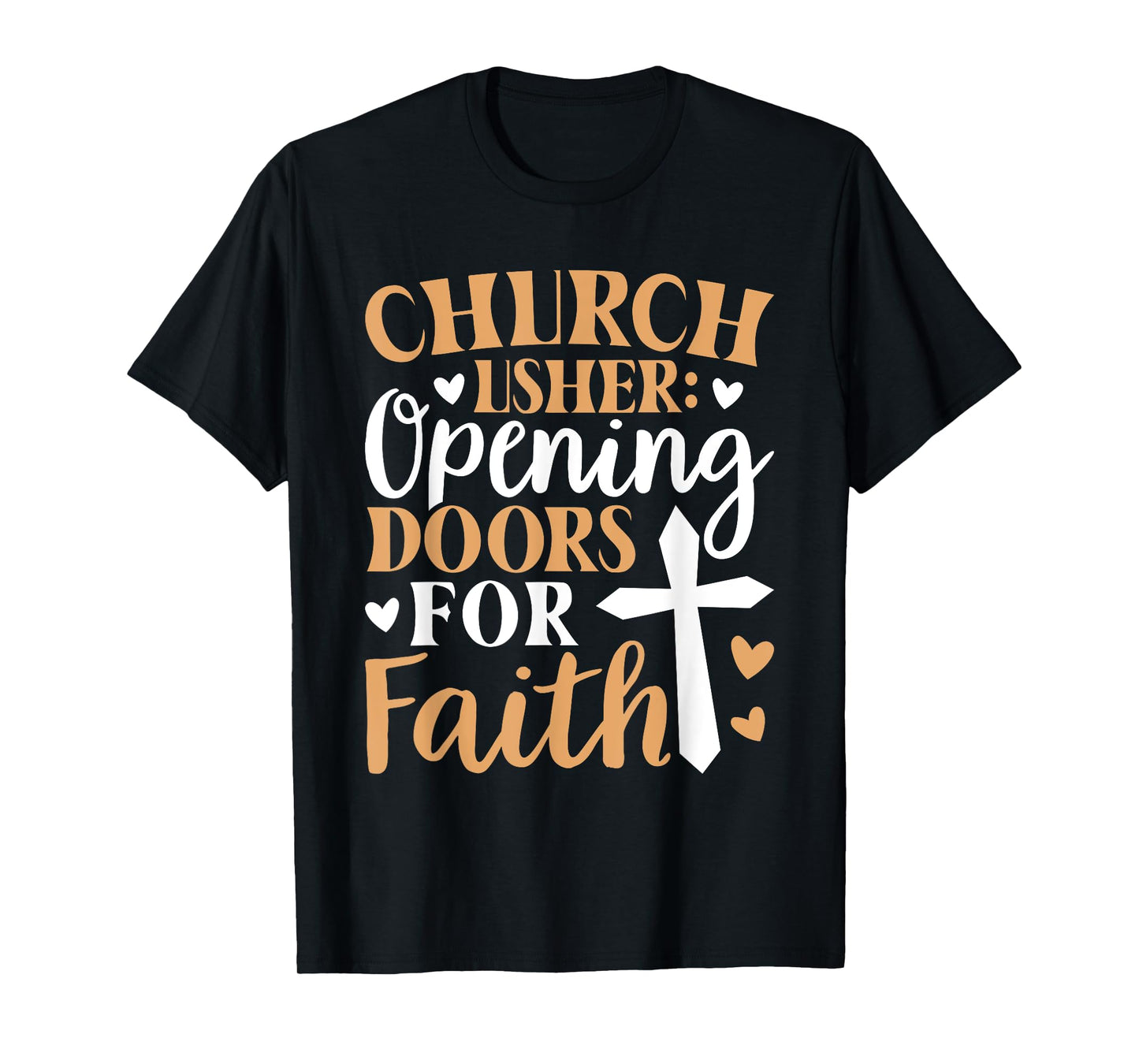 Church Usher Opening Doors For Faith Cross Catholicism T-Shirt