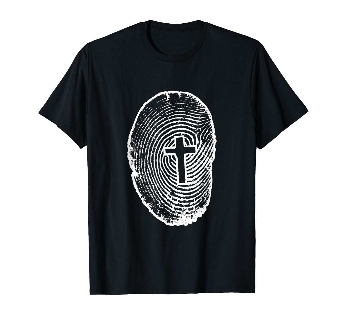 Christian Religion Fingerprint Cross T-Shirt