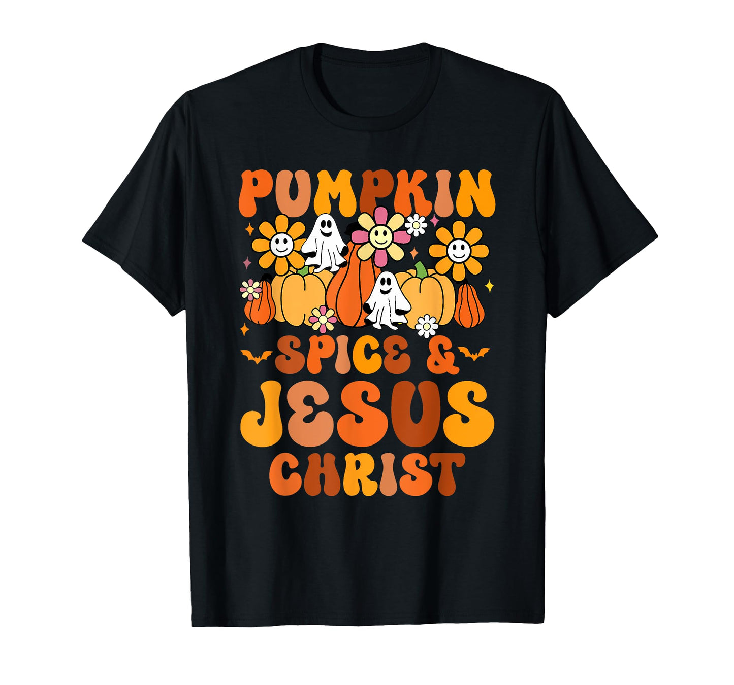 Pumpkin Spice and Jesus Christ Fall Ghost T-Shirt