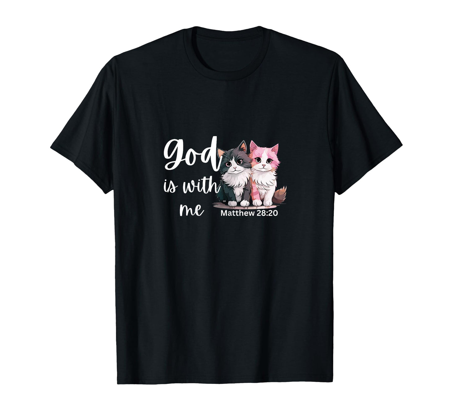 Kitty Cat for Ladies Bible Verse GOD is with ME T-Shirt