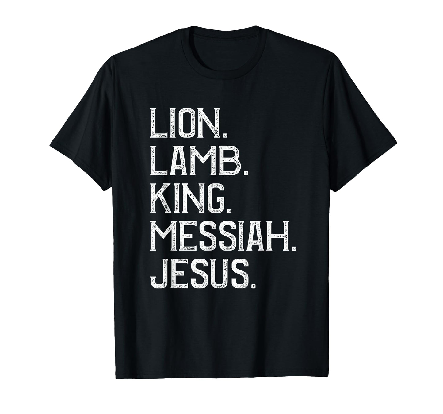 Distressed Lion Lamb King Messiah Jesus Christian Bible T-Shirt