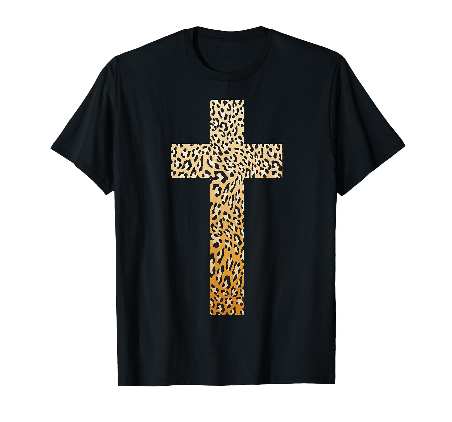 Cute Leopard Print Christian Cross | Funny Panther Love Gift T-Shirt
