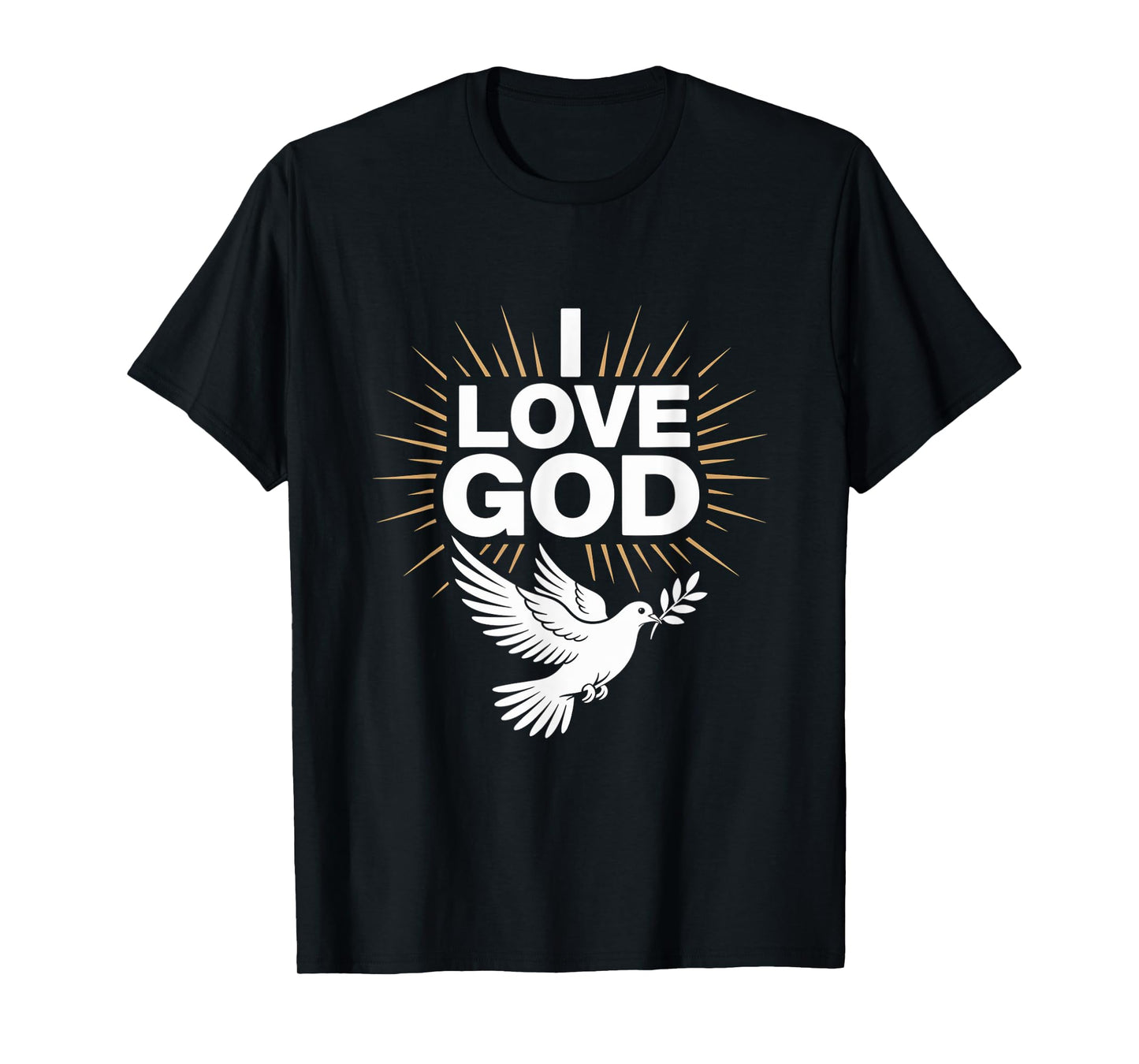 I Love God Dove Symbol Peaceful Faith T-Shirt
