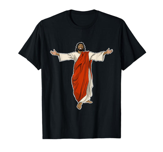 Miftees Christmas Tees Black Jesus T-Shirt