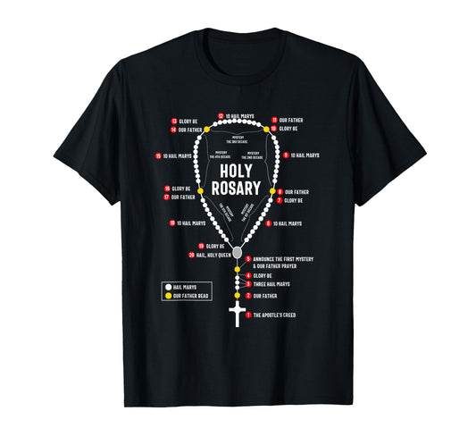 holy rosary beads catholic Anatomy pray rosary virgin mary T-Shirt