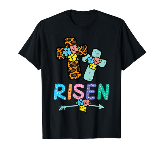 Easter Risen Jesus Cross Christian Women Girls Kids Toddler T-Shirt