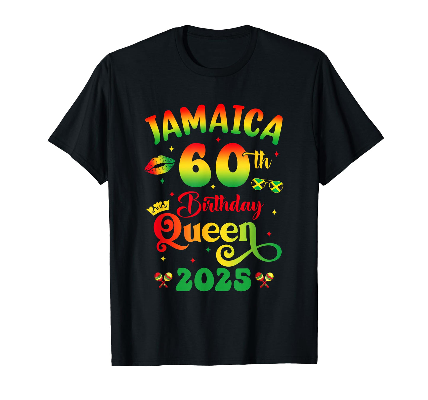 60Th Birthday Queen Jamaica Girl Matching Party 2025 T-Shirt