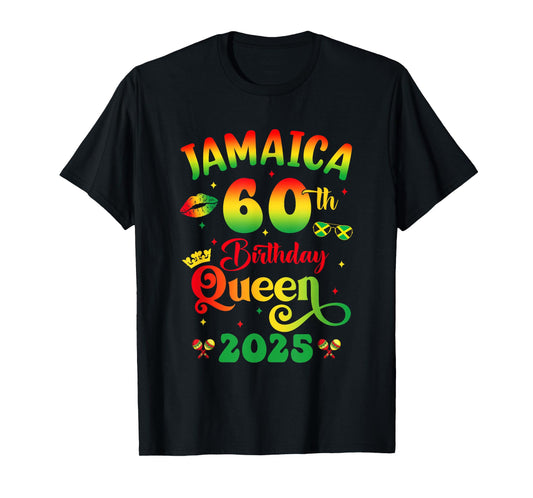 60Th Birthday Queen Jamaica Girl Matching Party 2025 T-Shirt