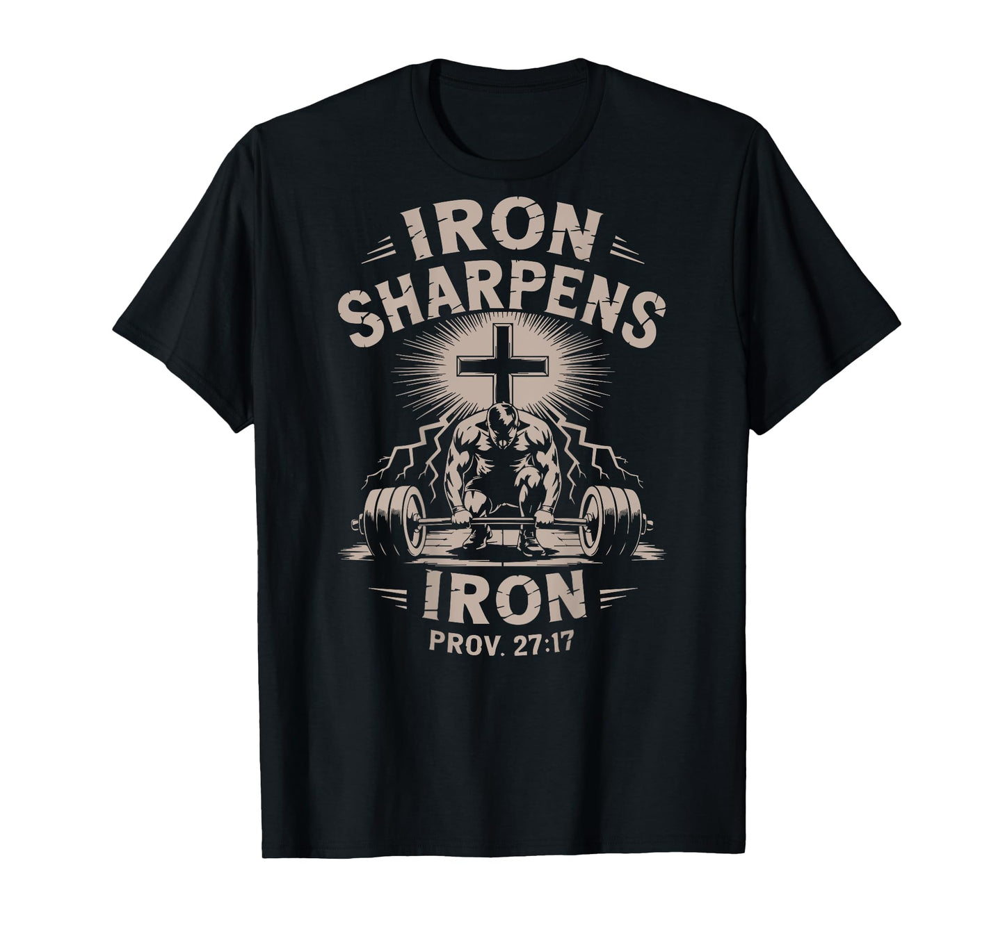 Iron Sharpens Iron Youth Christian Workout Gym Weightlifting T-Shirt