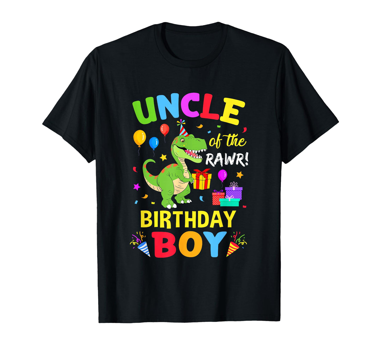 Uncle Of The Birthday Boy T-Rex Funny Dinosaur Boy Party T-Shirt