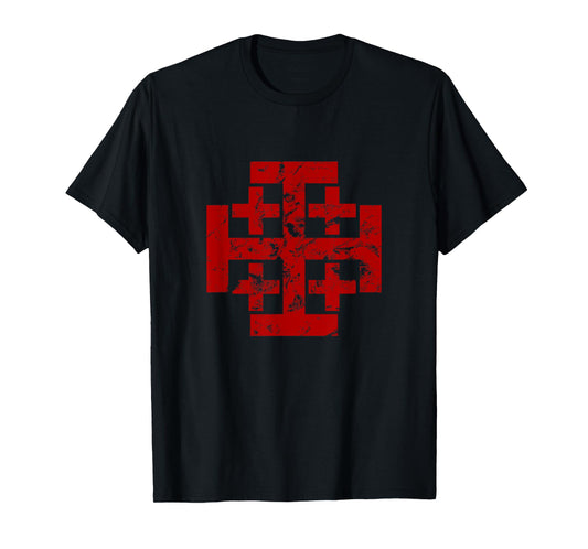 Jerusalem Cross Crusader T-Shirt Christian Catholic Distress T-Shirt