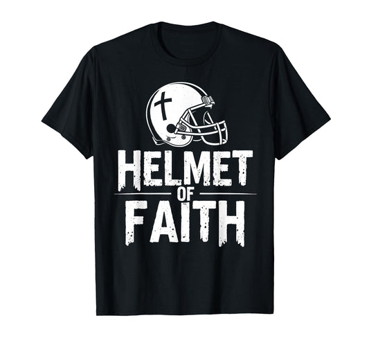 Helmet of Faith - Christian Cross Football Sports Design T-Shirt