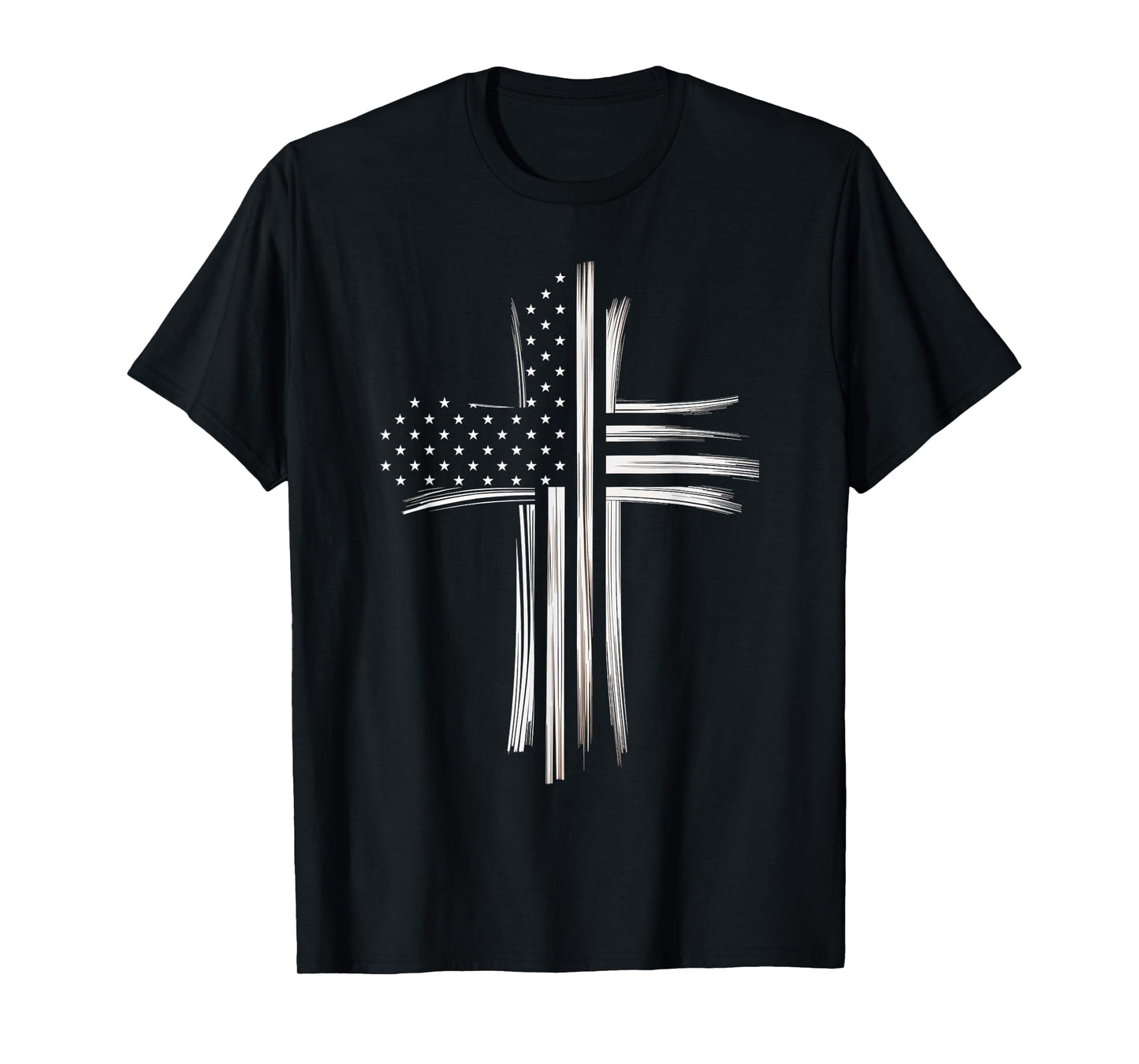 Christian Cross American Flag Faith USA Patriot T-Shirt