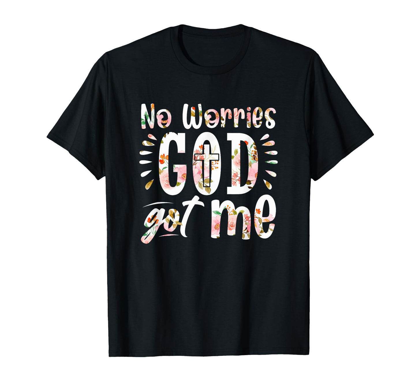 No Worries, God-Got Me African American Christian T-Shirt