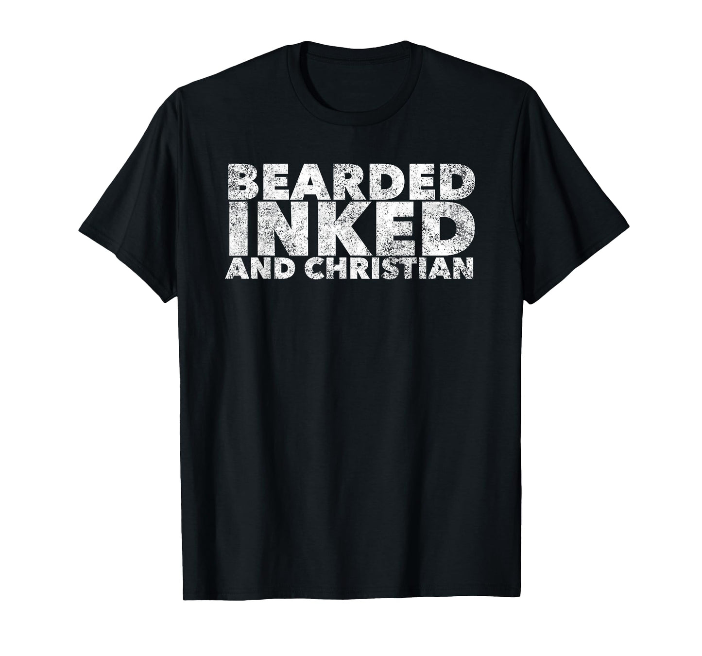 Bearded Inked and Christian - Tattooed Believer with Beard T-Shirt