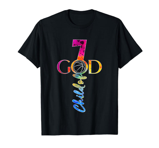 JESUS 7 YEARS CHILD OF GOD BASKETBALL 7TH BIRTHDAY T-Shirt