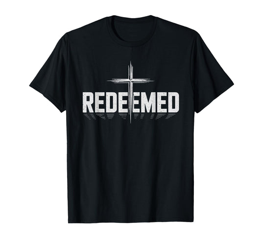 Redeemed with Cross Christian Men T-Shirt