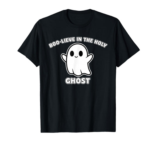 Boo-Lieve in The Holy Ghost Faith Funny Christian Halloween T-Shirt