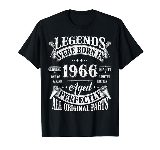 59th Birthday Tee 59 Years Old Vintage Legends Born In 1966 T-Shirt