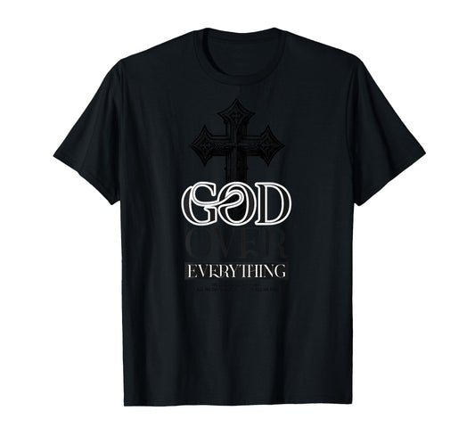 God Over Everything Christian Backprint T-Shirt