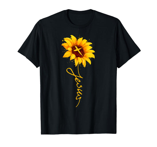 Jesus Christ Sunflower Cross Christians Women T-Shirt