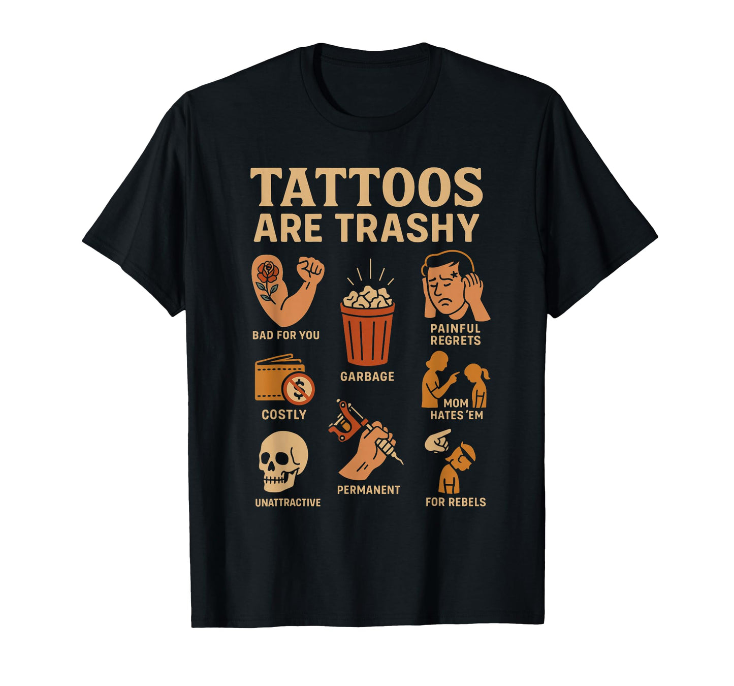 Funny Tattoo Meme Tattoo Icons Humor Trashy Tattoo Design T-Shirt