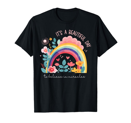 I Believe in Miracles Flower Vintage Cool Bold Christian T-Shirt