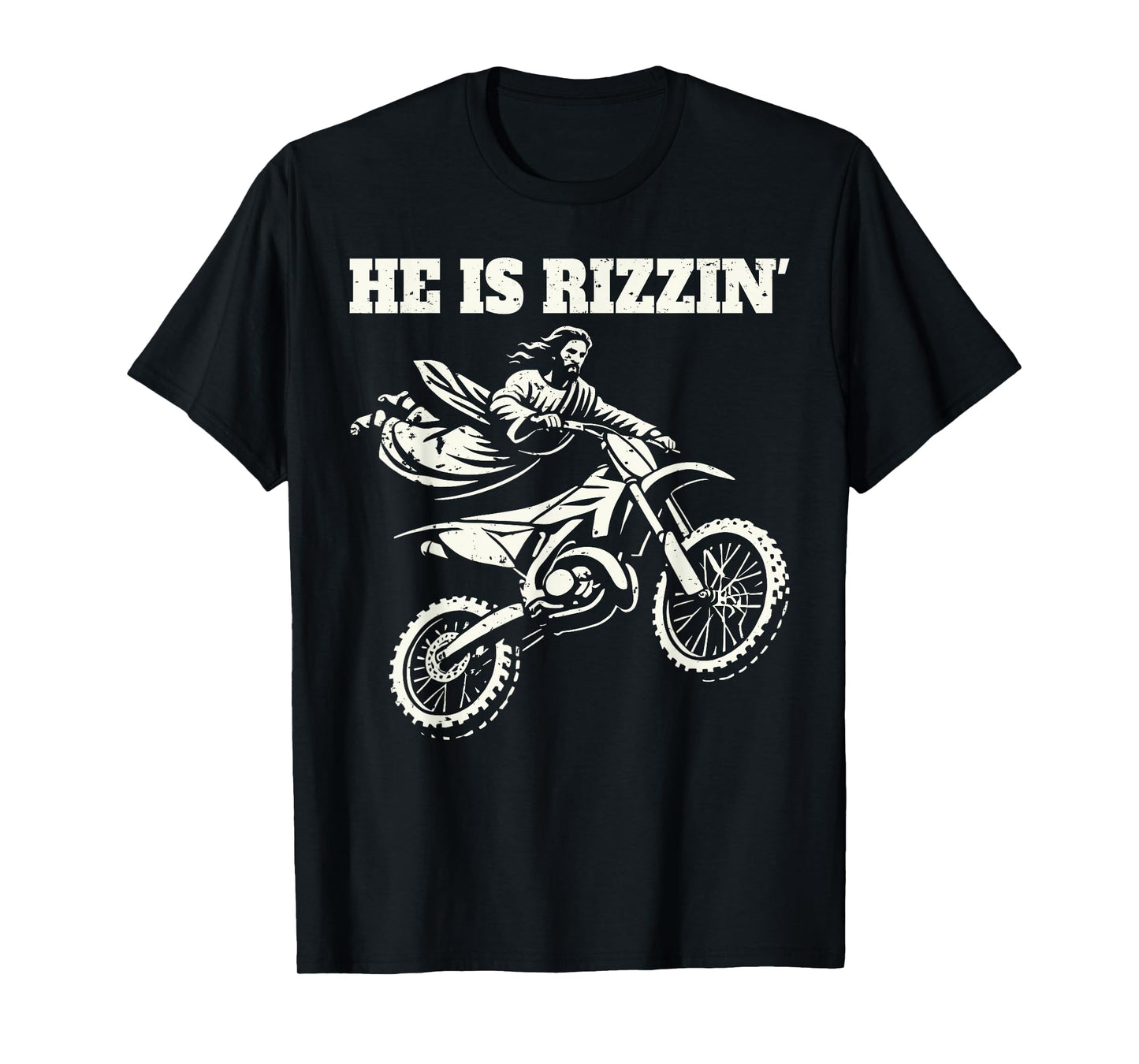 Funny jesus christ motocross dirt bike he's rizzin' easter T-Shirt