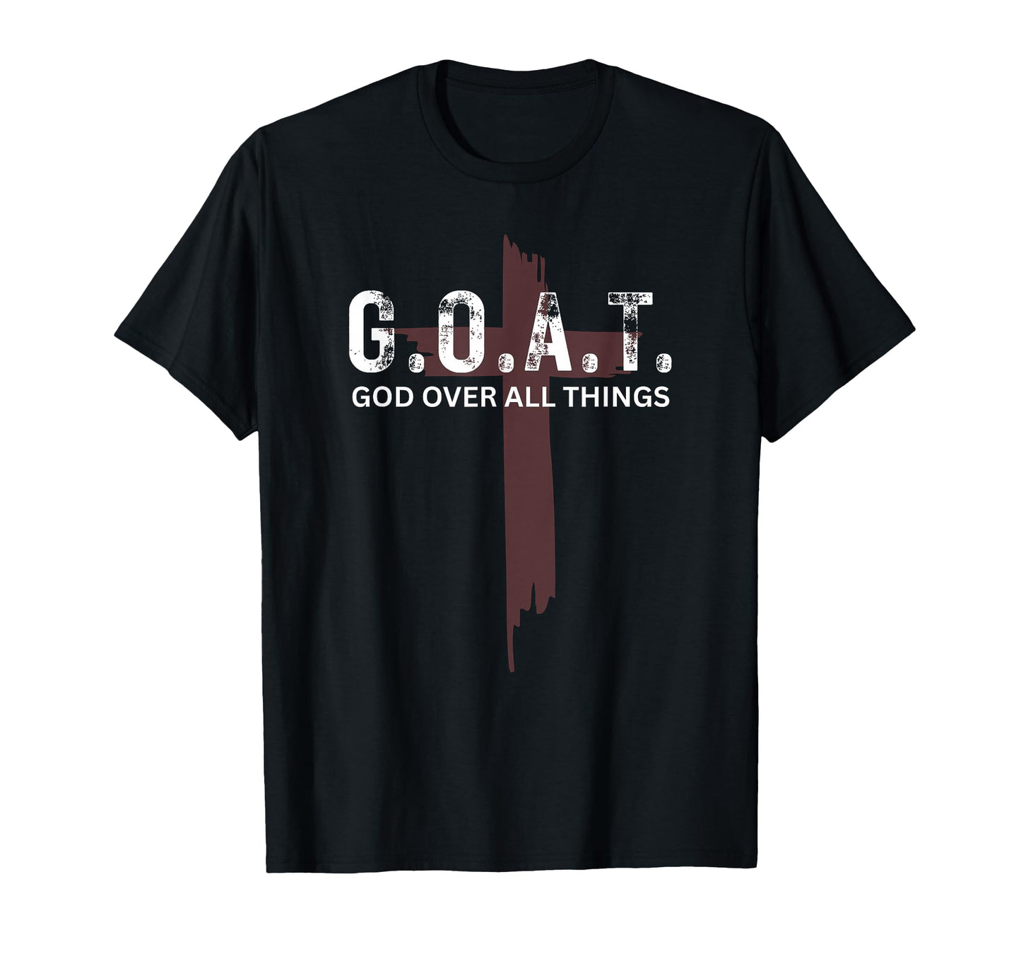 Goat God Over All Things Christian Red Cross Design G.O.A.T. T-Shirt