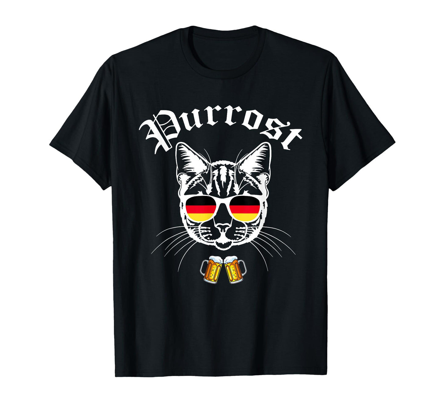 Oktoberfest Prost Funny German Flag Pun Purrost Cat Festival T-Shirt