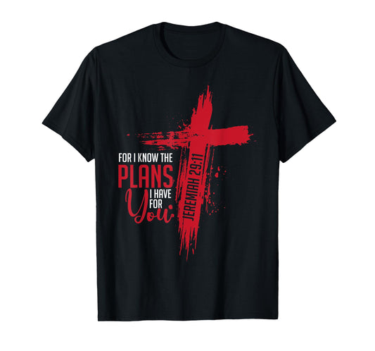 Jeremiah 29:11 Christian Religious Bible Verse Cross T-Shirt
