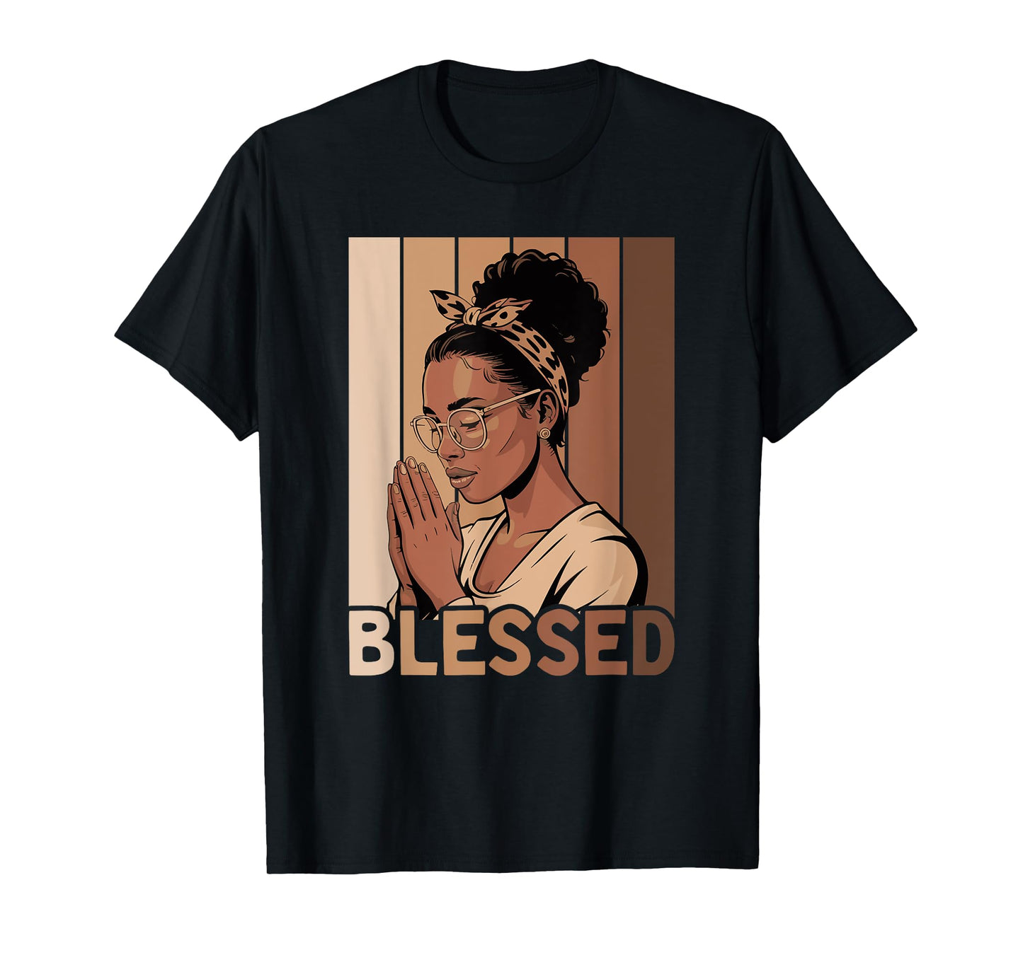 Blessed Black Woman Praying African American Christian T-Shirt