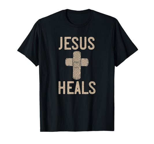 Jesus Heals Band Aid Cross T-Shirt