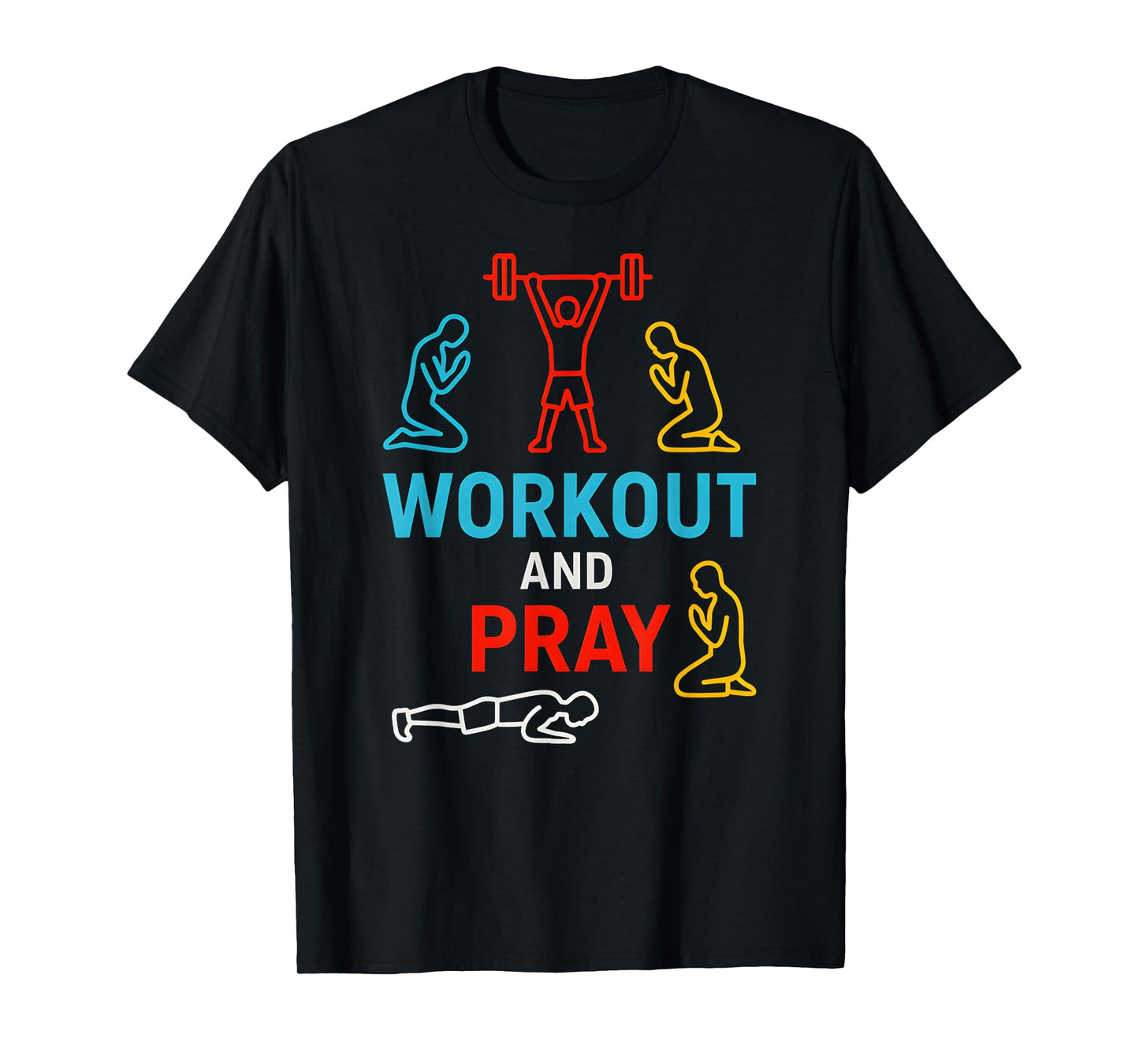 Faith Fitness Workout Pray Cool Mens Christian Faith T-Shirt