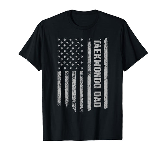 Funny Taekwondo Dad America US Flag Patriot - Vintage Gift T-Shirt