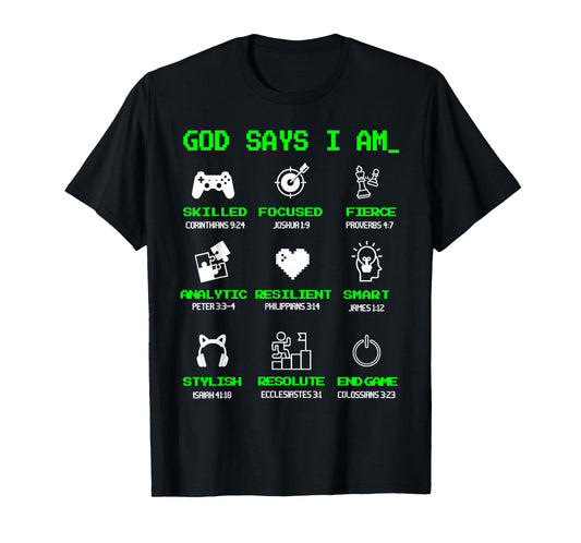 GOD SAYS I AM GAMING | GAMER FUNNY VIDEOGAME T-Shirt