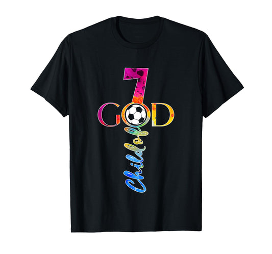 JESUS 7 YEARS CHILD OF GOD SOCCER 7TH BIRTHDAY T-Shirt