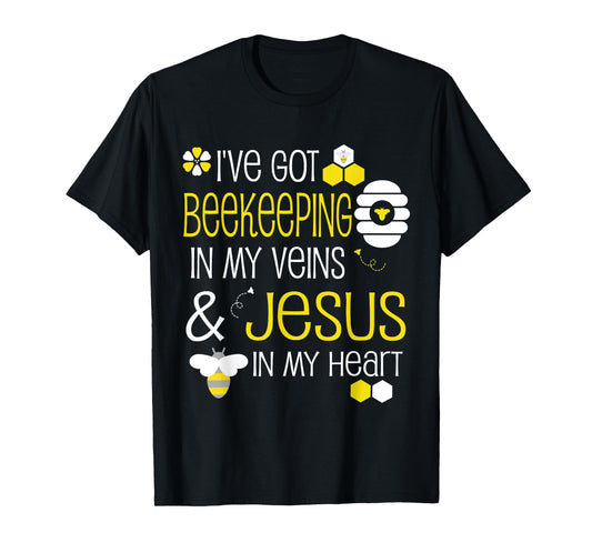 Beekeeping Christian Jesus Beekeeper Men Women Bee T-Shirt