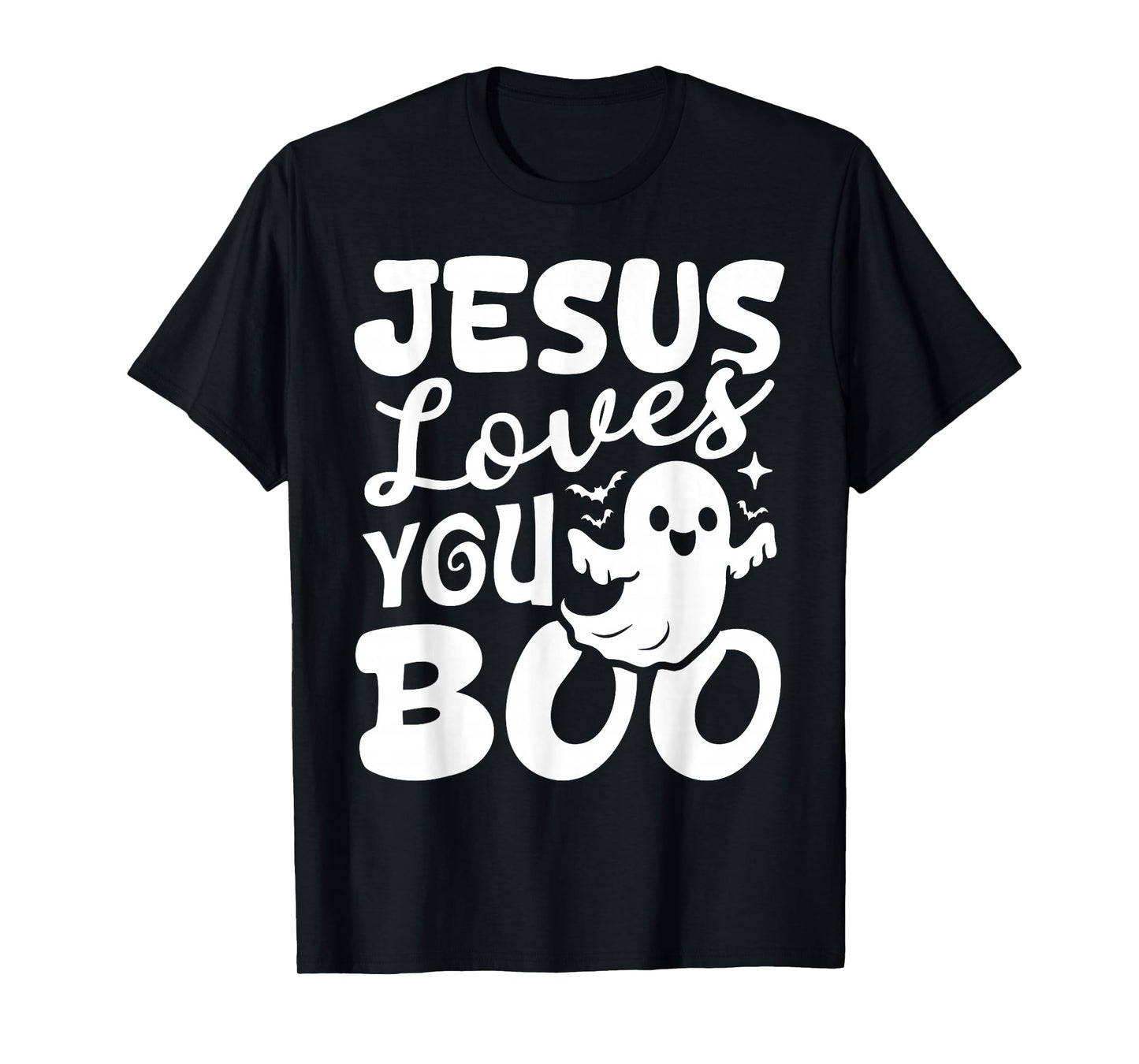 Jesus Loves You Boo Christian Halloween Ghost Funny T-Shirt