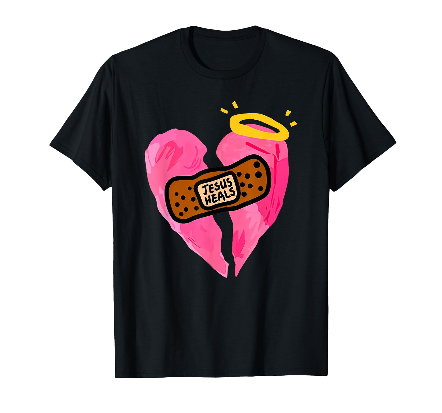 jesus heals broken heart print bandages bandaids T-Shirt