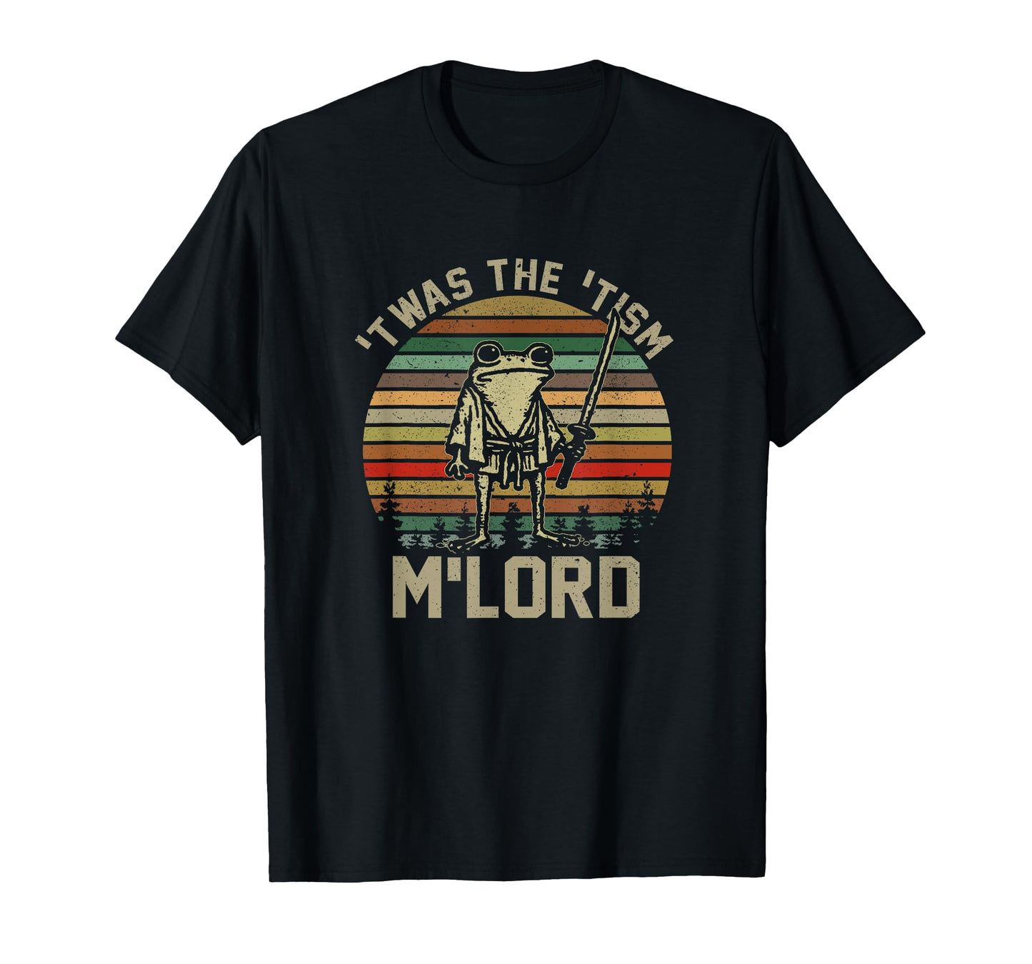 Vintage T'was the 'Tism M'Lord Funny Medieval Knight Frog T-Shirt